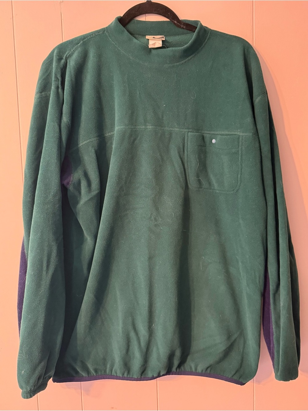 Vintage L.L.Bean Freeport Maine Fleece Pullover Sweatshirt Green Mens M/L USA